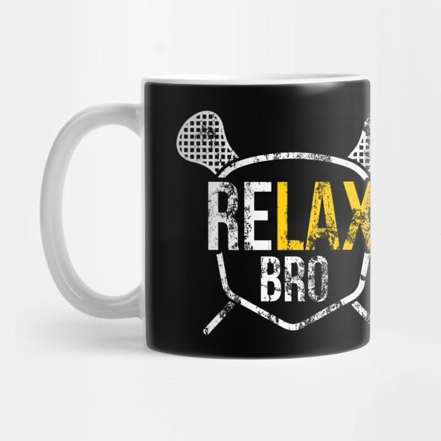 Vintage ReLAX Bro Lacrosse Cute Distressed LAX Pun by theperfectpresents